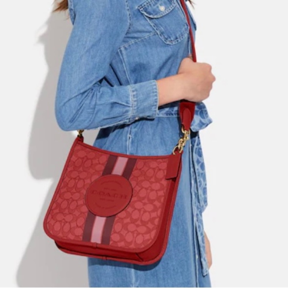 Coach Dempsey File Bag Signature Red Crossbody Bag NWT - Picture 8 of 13